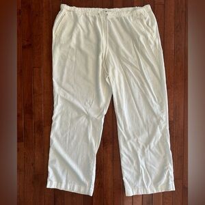 Vintage America Women’s White Relaxed Linen Pants Size XL